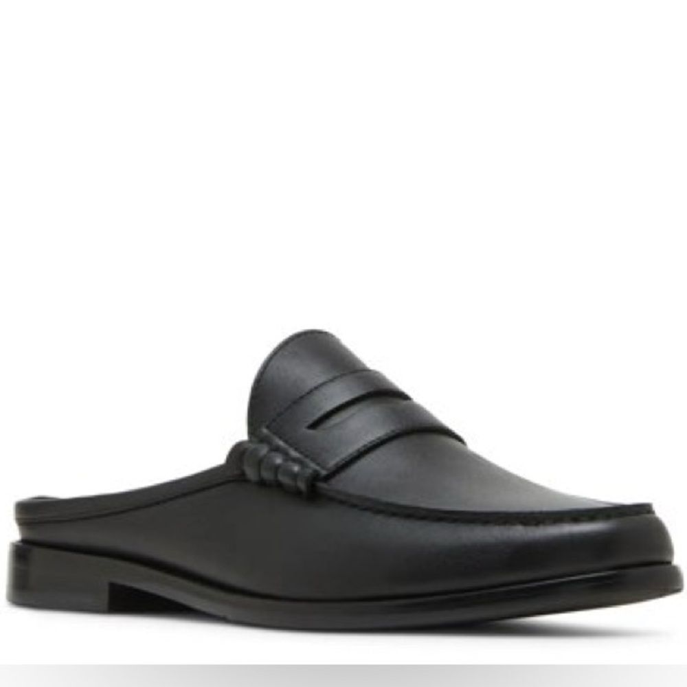 Steve Madden Abott loafer mules black leather shoes men’s size 9.5 new